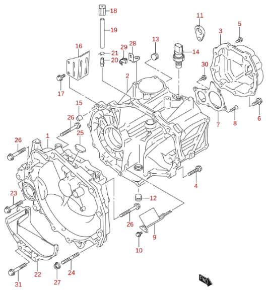 Boîte de vitesses Suzuki Ignis 1.3 reconstruite – Manuelle 5 vitesses – Réf. IGNIS-MHX51S-5V