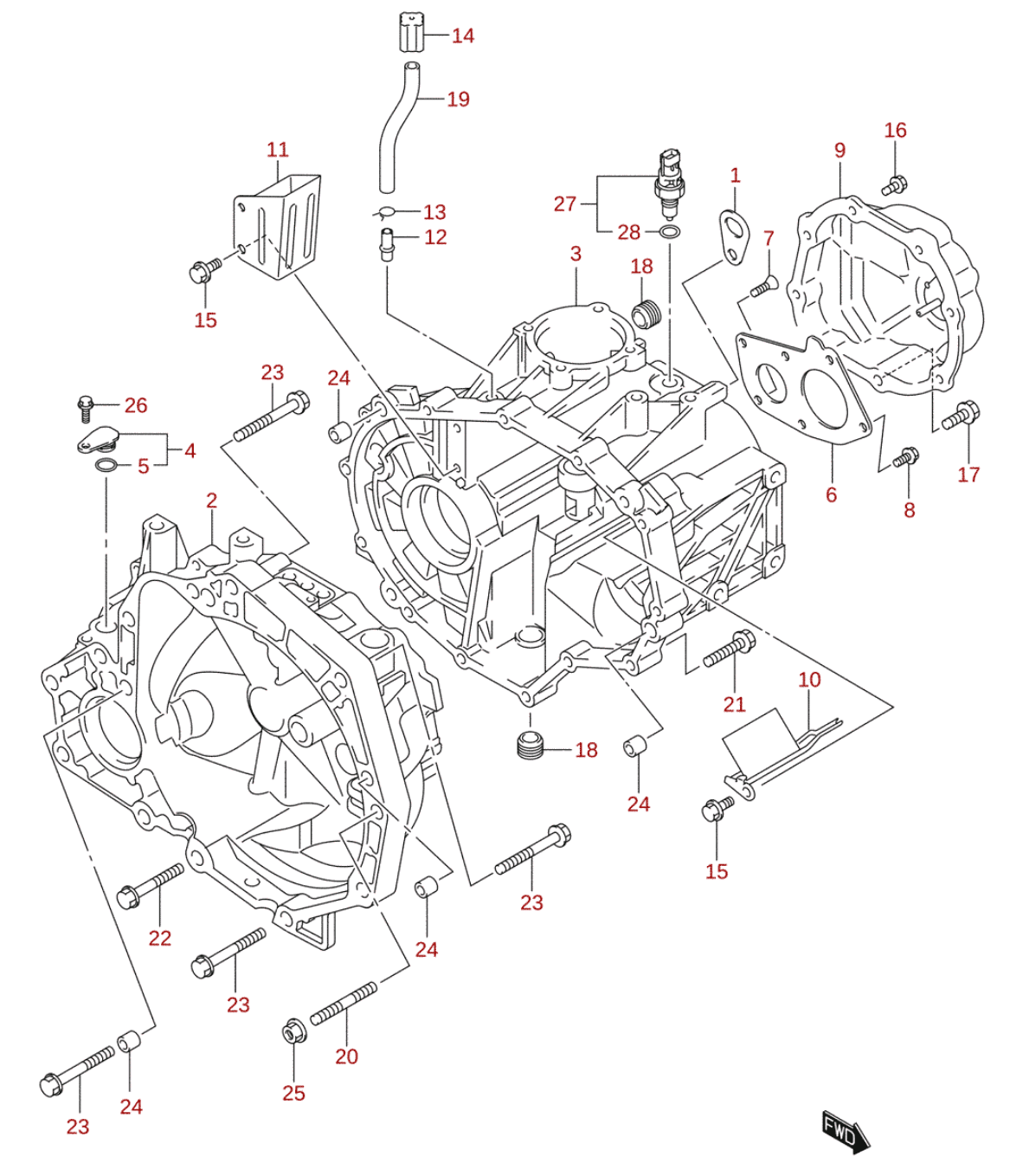 Boîte de vitesses Suzuki Alto 1.0 reconstruite – Manuelle 5 vitesses – Réf. ALTO-GFC31S-2-5V